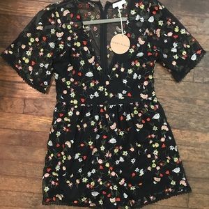 Floral Embroidered Honey Punch Romper